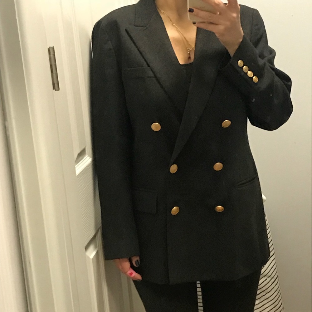 Talbots wool doble breasted blazer, 12 petite